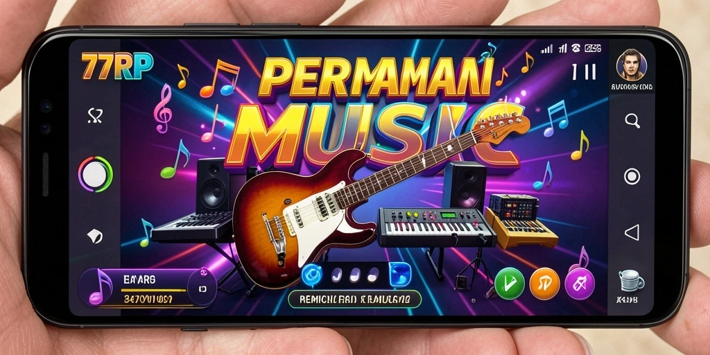 Tampilan gameplay 77RP yang menampilkan interaksi musik yang seru.