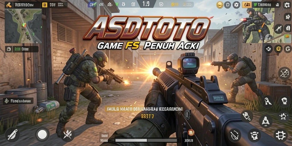 Screenshot gameplay ASDTOTO menampilkan aksi tembak-menembak mendebarkan.