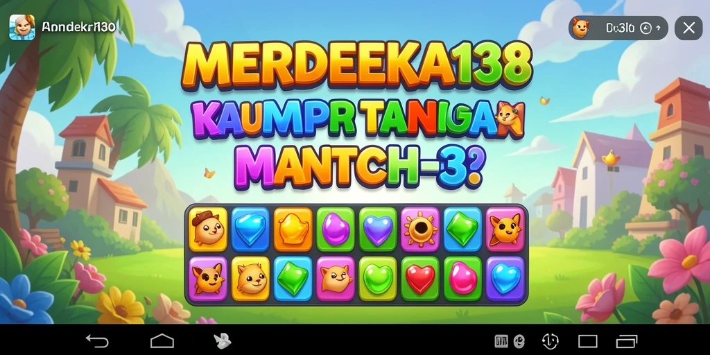 Tampilan menarik dari gameplay Match-3 MERDEKA138 dengan kombinasi warna yang cerah.