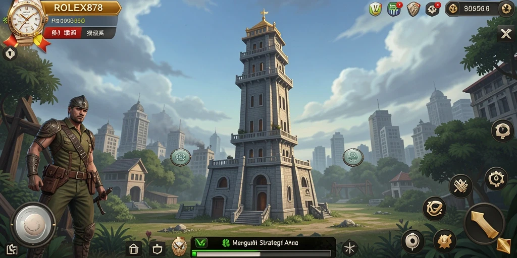 Tampilan seru dari gameplay Tower Defense di ROLEX878.