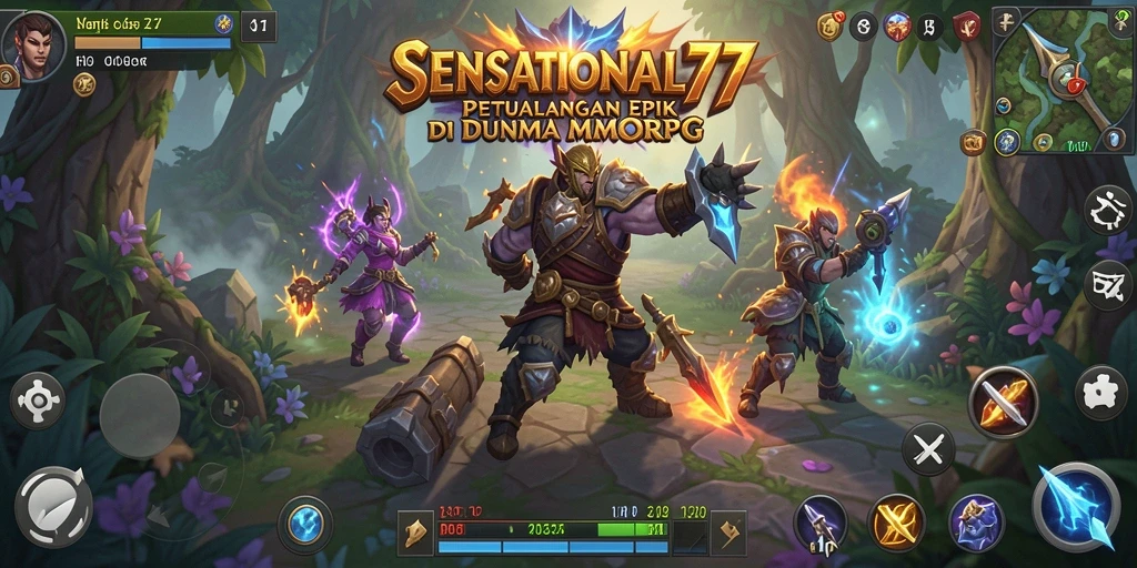 Tampilan gameplay SENSATIONAL77 dengan aksi seru dan dunia petualangan.