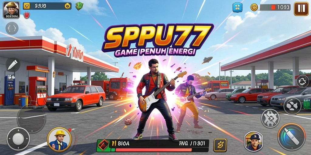 Tampilan gameplay musik SPBU77 yang interaktif dan menarik.